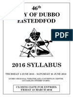 Dubbo Eisteddfod 2016 Syllabus