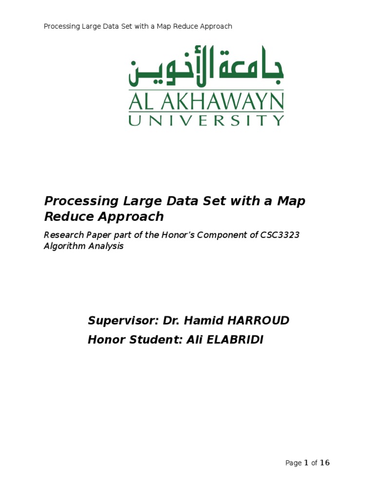 Research Paper - Map Reduce - CSC3323 | PDF | Map Reduce | Apache Hadoop