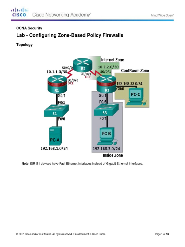 Configuring Zone Based Policy Firewalls | PDF | Ip Address | Router ...