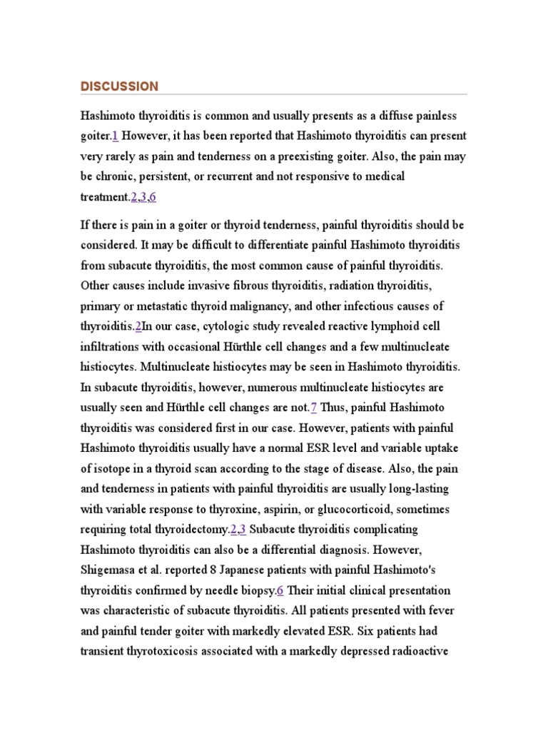 Painful Hashimoto Thyroiditis Case Study Pdf Thyroid Endocrine System
