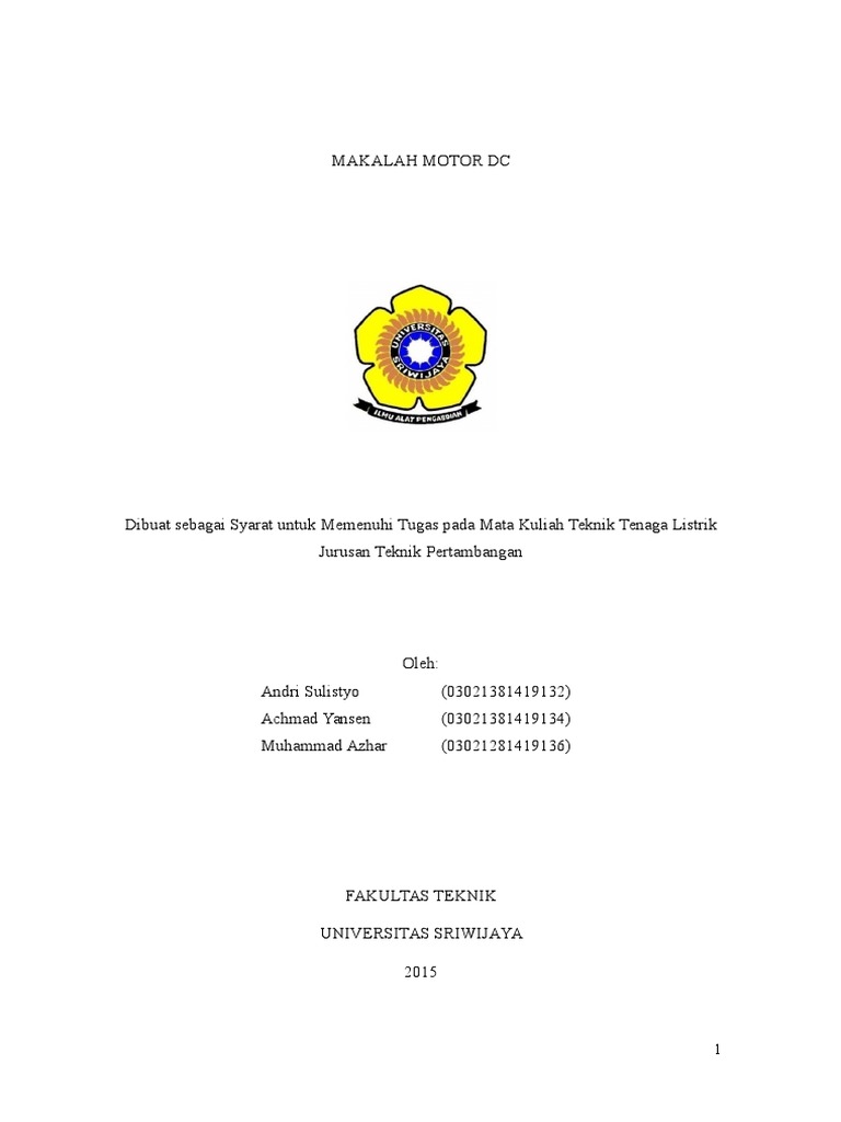 Makalah Motor Dc Makalah Motor Dc