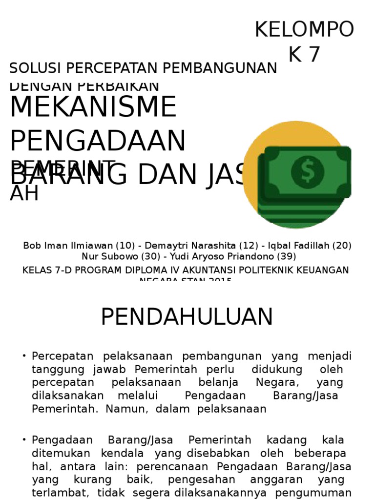 Presentasi Mekanisme Pengadaan Barang Dan Jasa | PDF