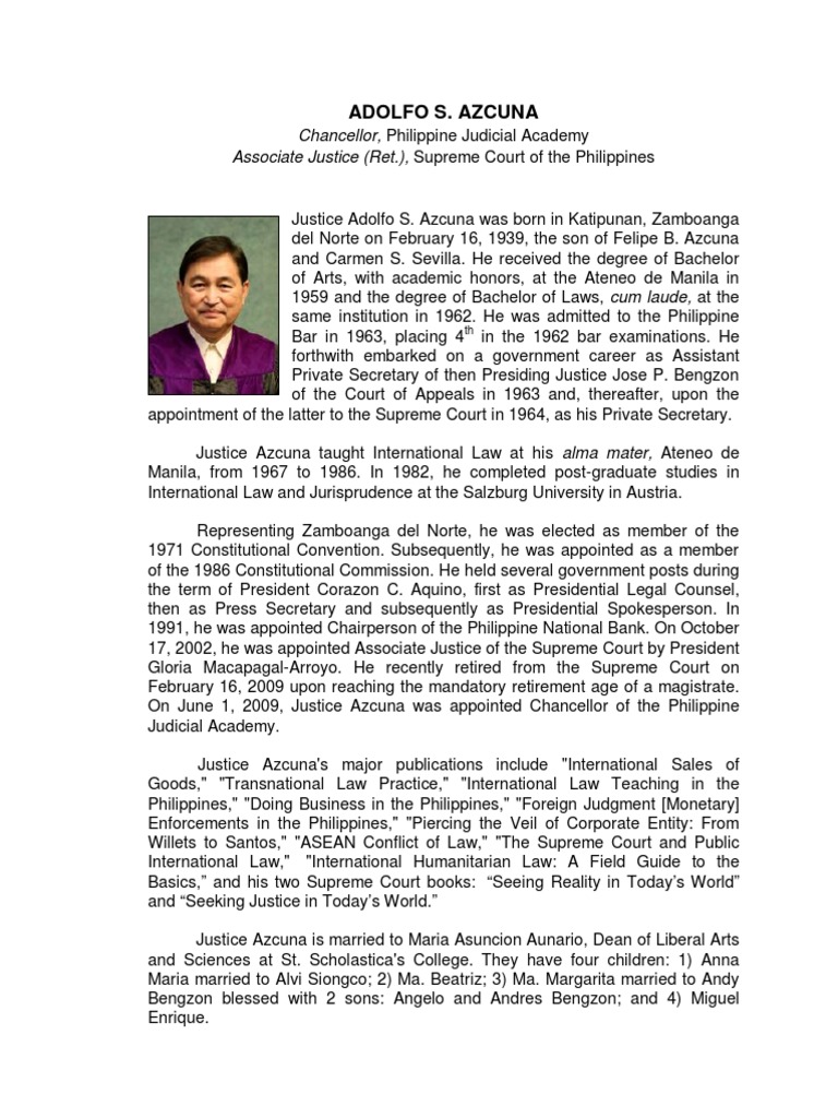 12-A. Justice Adolfo S. Azcuna | PDF