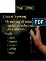Formulas for Pharmaceutical Concentrates