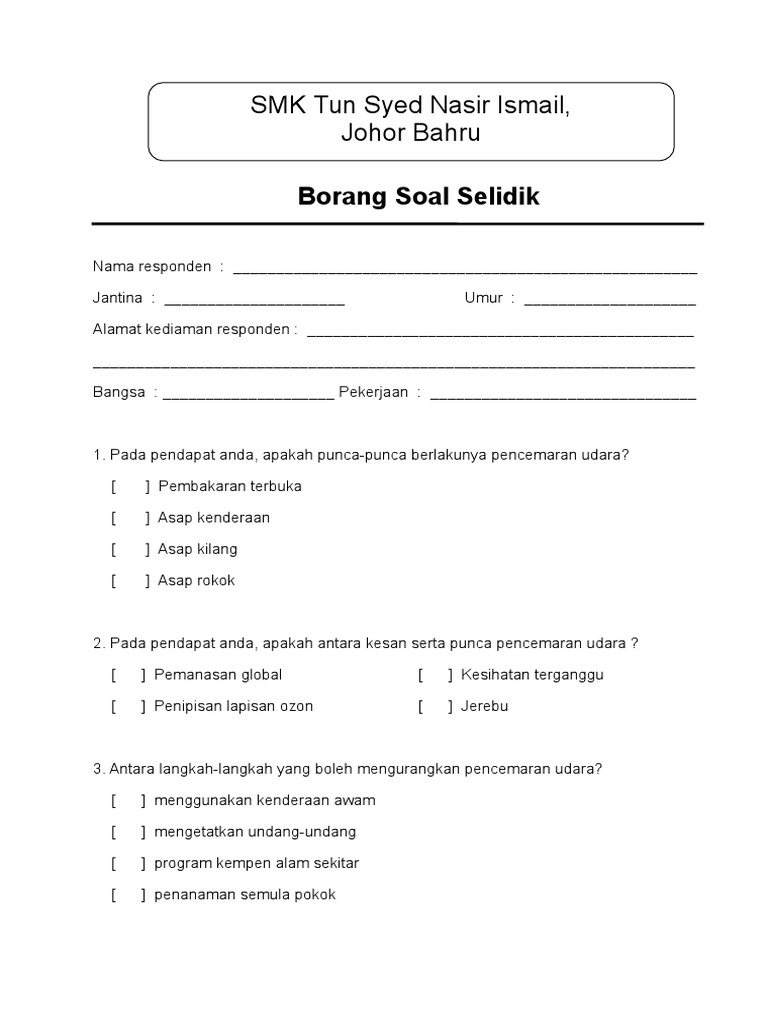 Borang Soal Selidik