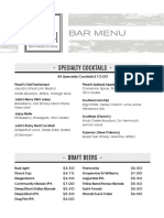 Julia Pearl bar menu