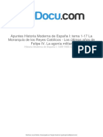 Apuntes Historia Moderna de Espana I Tema 1 17 La Monarquia de Los Reyes Catolicos Los Ultimos Anos de Felipe IV La Agonia Militar