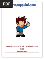 Sample Paper for Llb Entrance Exam