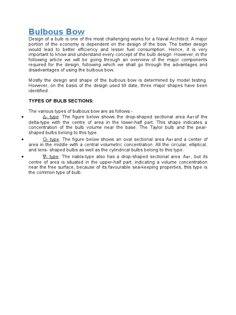 Bulbous Bow of Ships | PDF | Hull (Watercraft) | Ships