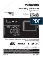 Panasonic DMCZS3/ZS1 Operational Manual