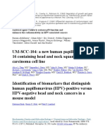 UM-SCC-104: A New Human Papillomavirus-16 Containing Head and Neck Squamous Cell Carcinoma Cell Line