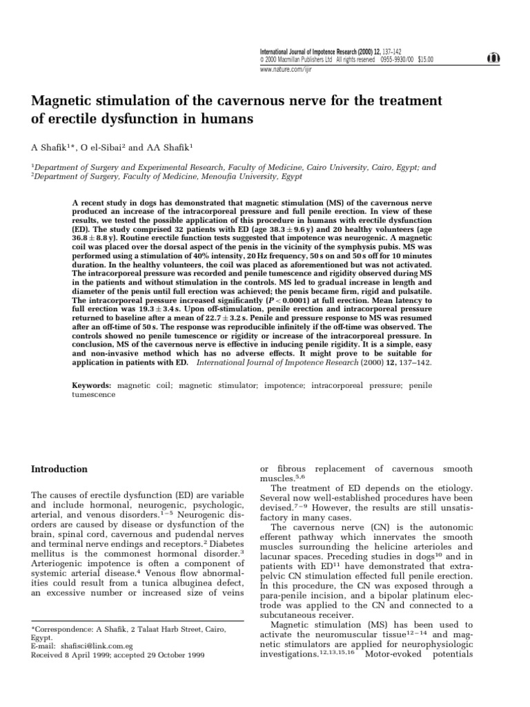 Stimulation PDF Erectile Dysfunction Rectum