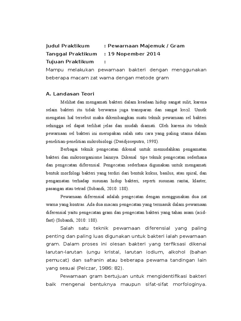 Laporan Pewarnaan Gram