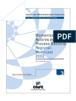 Momentos y Actores Del Proceso Electoral: Regional-Municipal 2002