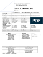 Cronograma de Actividades Enlace 2016