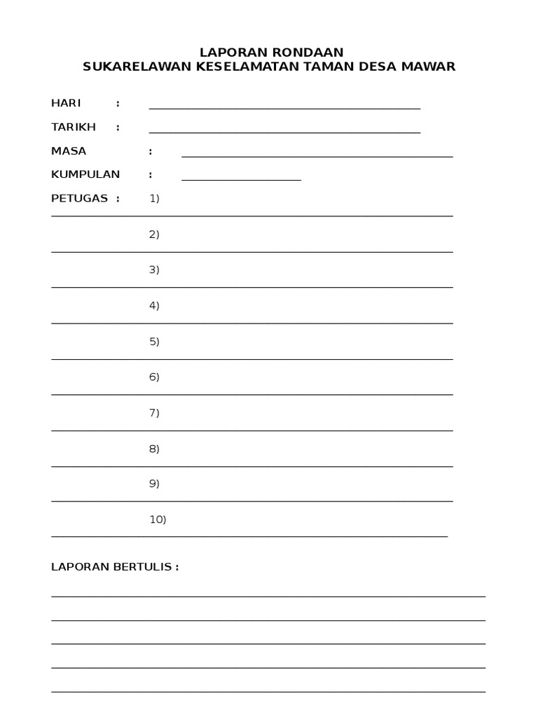 Laporan Rondaan