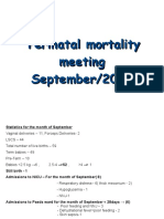 September 2015 Perinatal Mortality Meeting Statistics