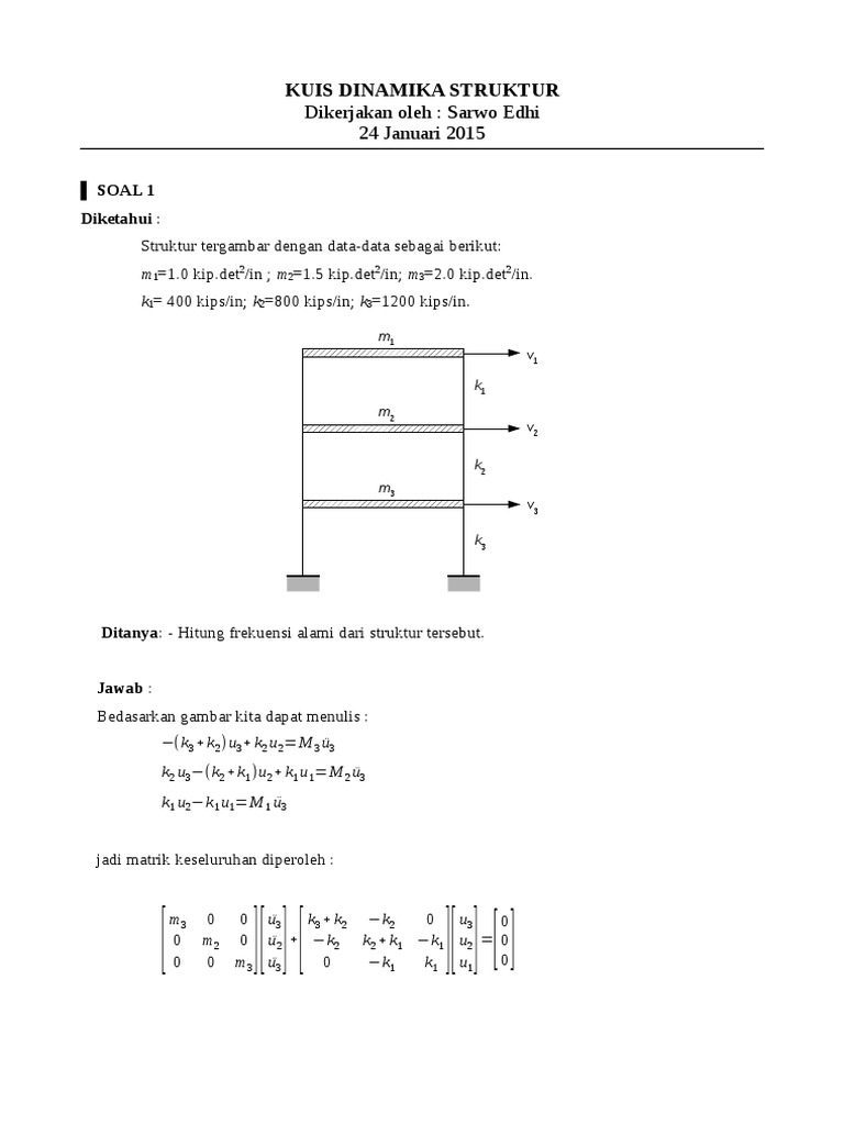 Penyelesaian Soal Dinamika Struktur