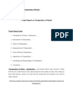 Project Report On Transpiration