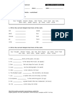 Simple Past 11 Irregular Verbs Worksheet PDF