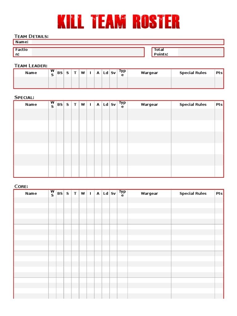 Team Composition and Stats Overview | PDF