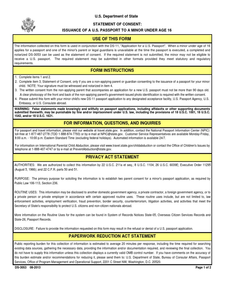 Minor Passport Consent Process | PDF | Social Science