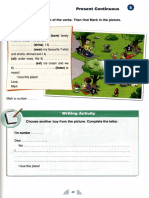 Present Continuous Tense Fill in Worksheet with Picture