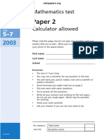 2003 KS3 Maths - Paper 2 - Level 5-7