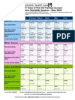 First Aid Course Timetable January - June 2016