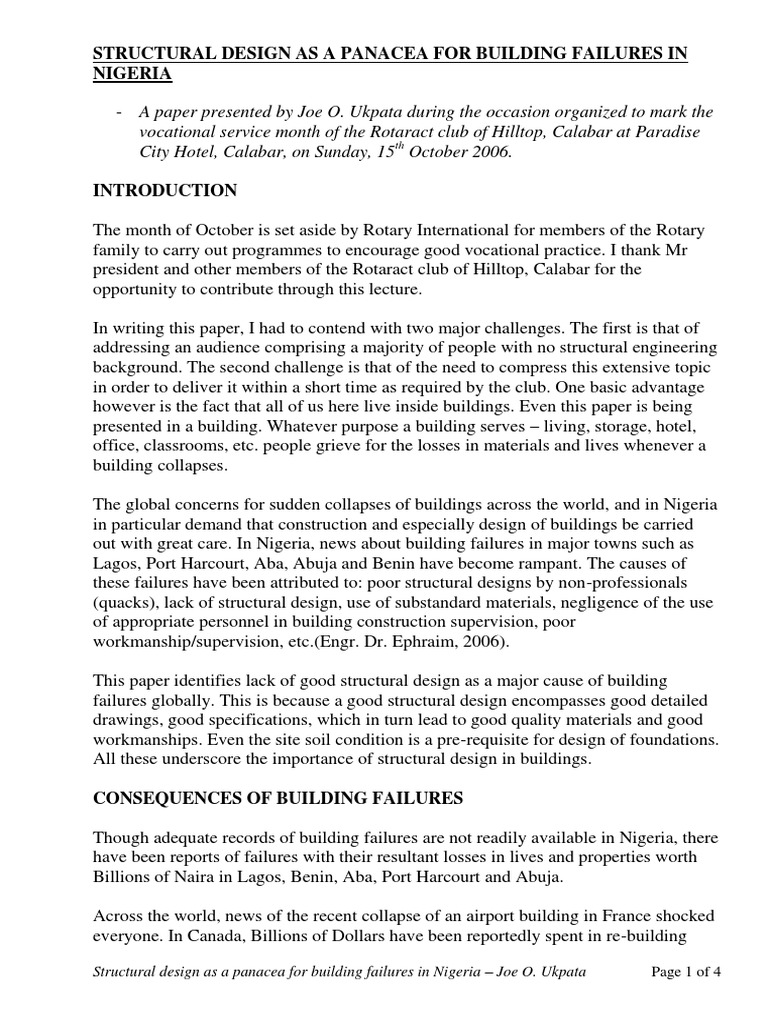 Structural Design to Prevent Failures | PDF | Structural Load ...