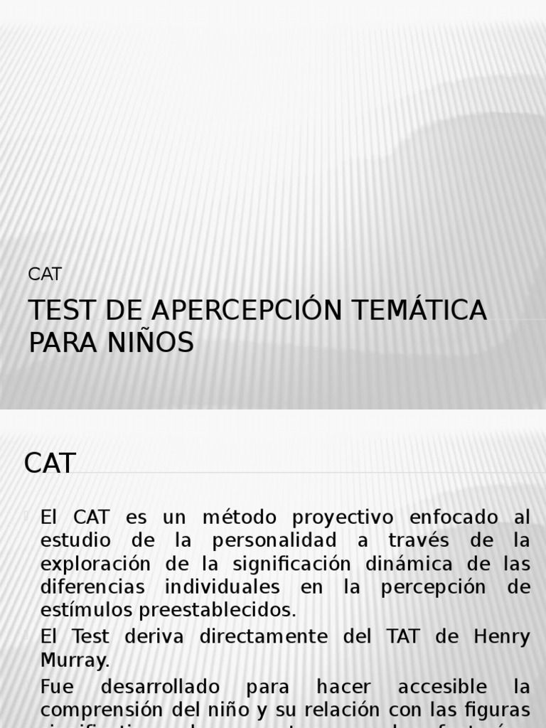 Test CAT: Evaluación de Personalidad Infantil | PDF | Percepción ...