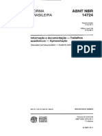 NBR 14724:2011 Trabalhos Acadêmicos - Apresentação