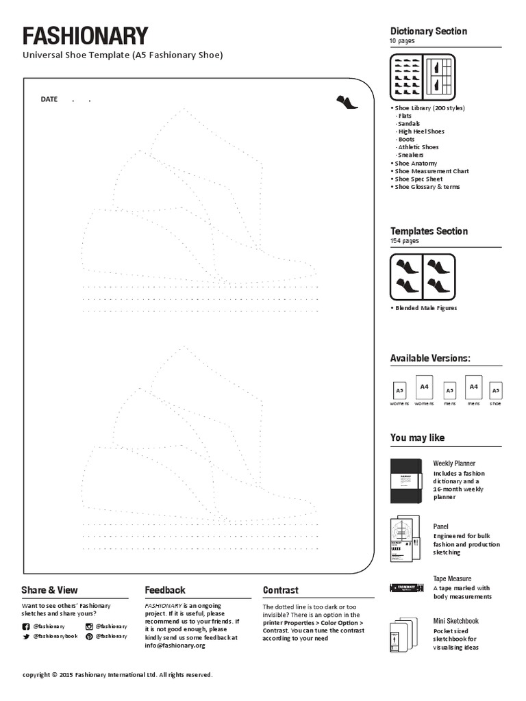 Fashionary Shoe PDF PDF Shoe Consumer Goods