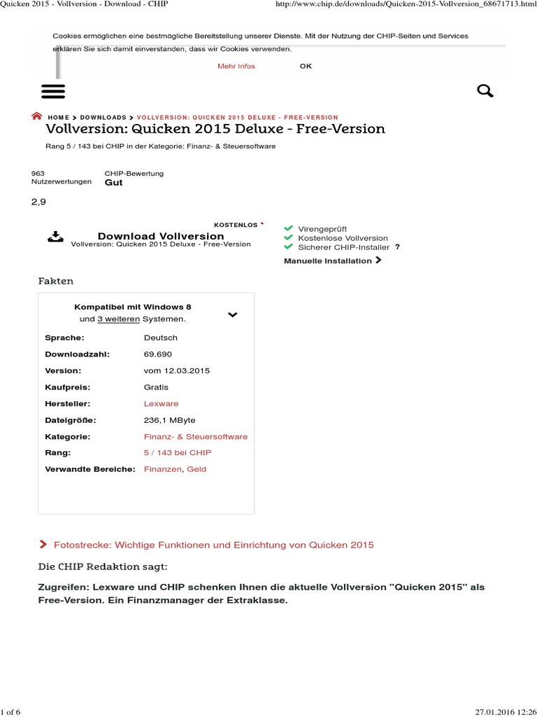 Quicken 2015 - Vollversion - Download - CHIP | PDF