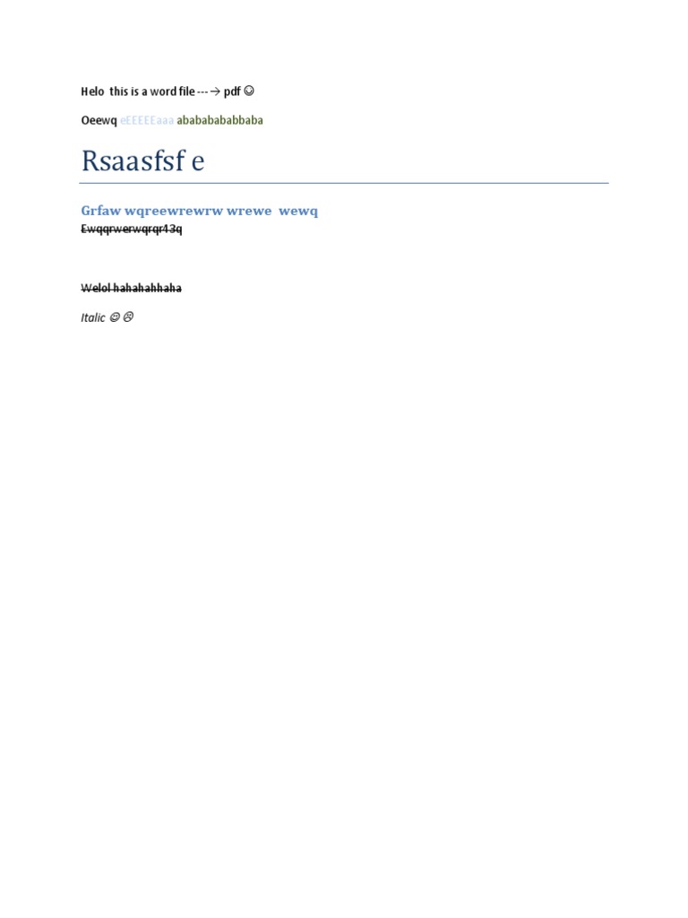 Nonsensical Text Document | PDF