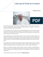 Papa Francisco Dice Que El Corán Es Lo Mismo Que La Biblia