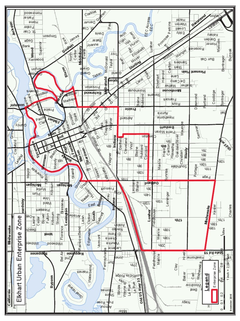 Elkhart Urban Enterprise Zone's map of enterprise zone
