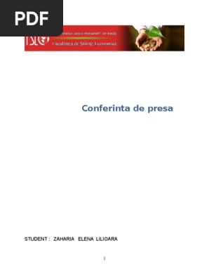 Proiect Conferinta De Presa