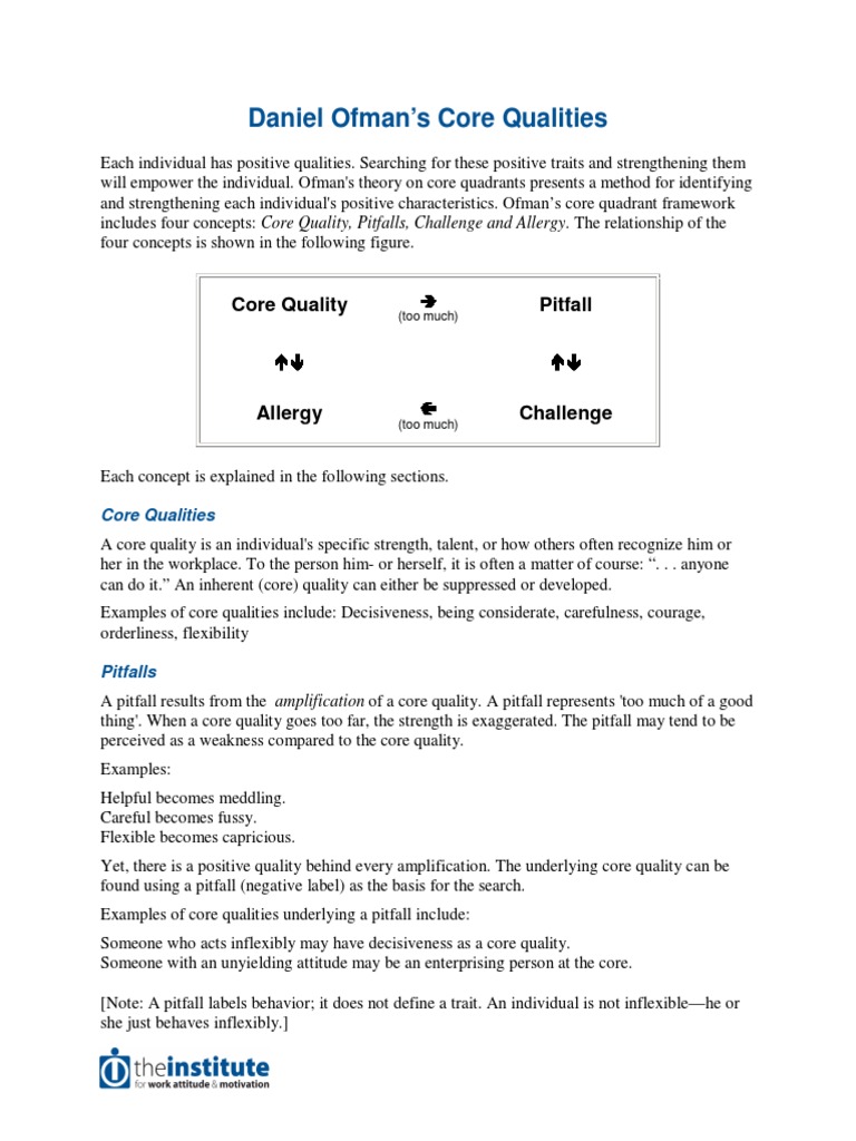 Core Qualities Daniel Ofman Pdf Allergy Behavior