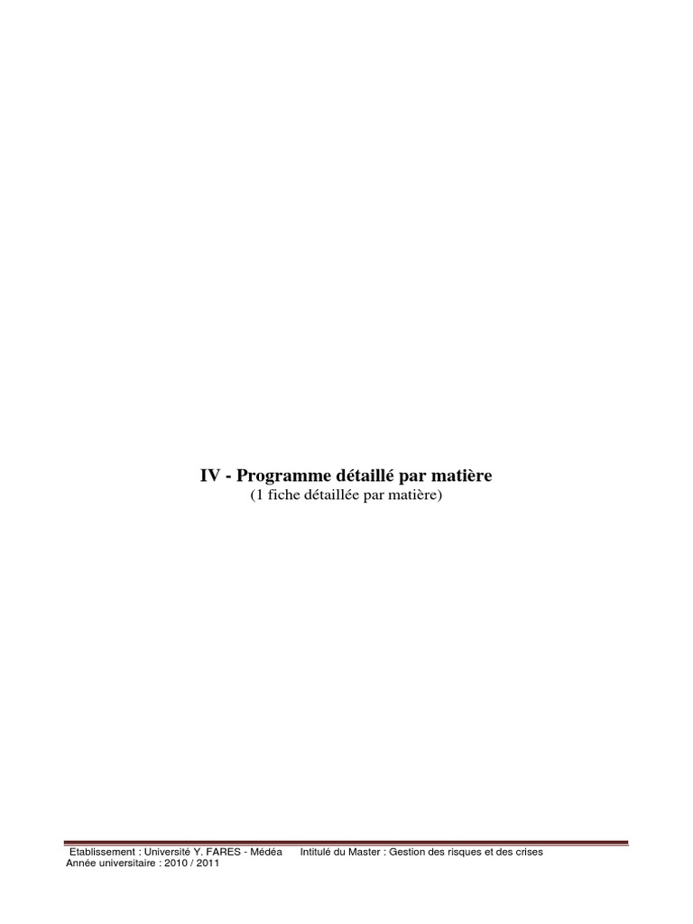 Master en Gestion des Risques et Crises | PDF | Réacteur (chimie ...