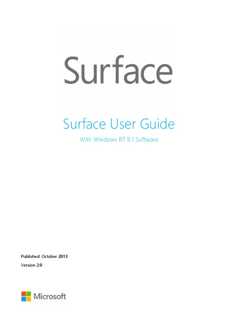 Eng Surface RT User Guide | PDF | Windows 8.1 | Microsoft Outlook