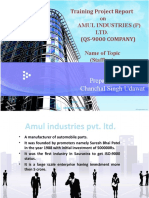 Training Project Report On Amul Industries (P) Ltd. (QS-9000 COMPANY)