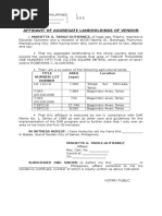 Affidavit of Aggregate Landholding Vendor