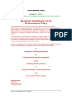 Australian Department of XYZ Environmental Policy: Sample Only