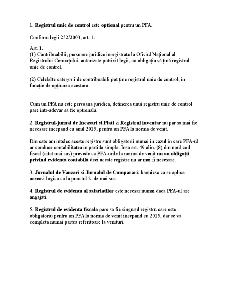 Registre Pfa