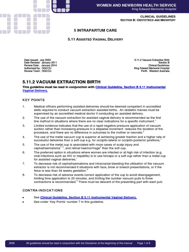 Vacuum Extraction Birth Gynaecology Childbirth