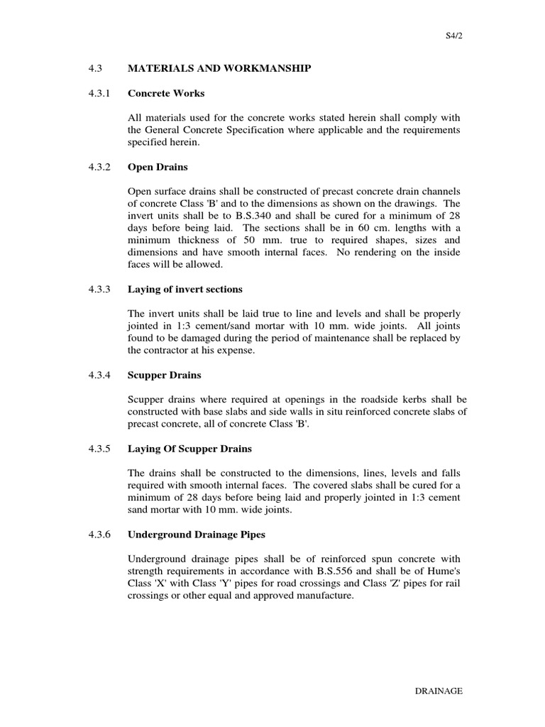 Concrete Drainage Construction Guidelines | PDF