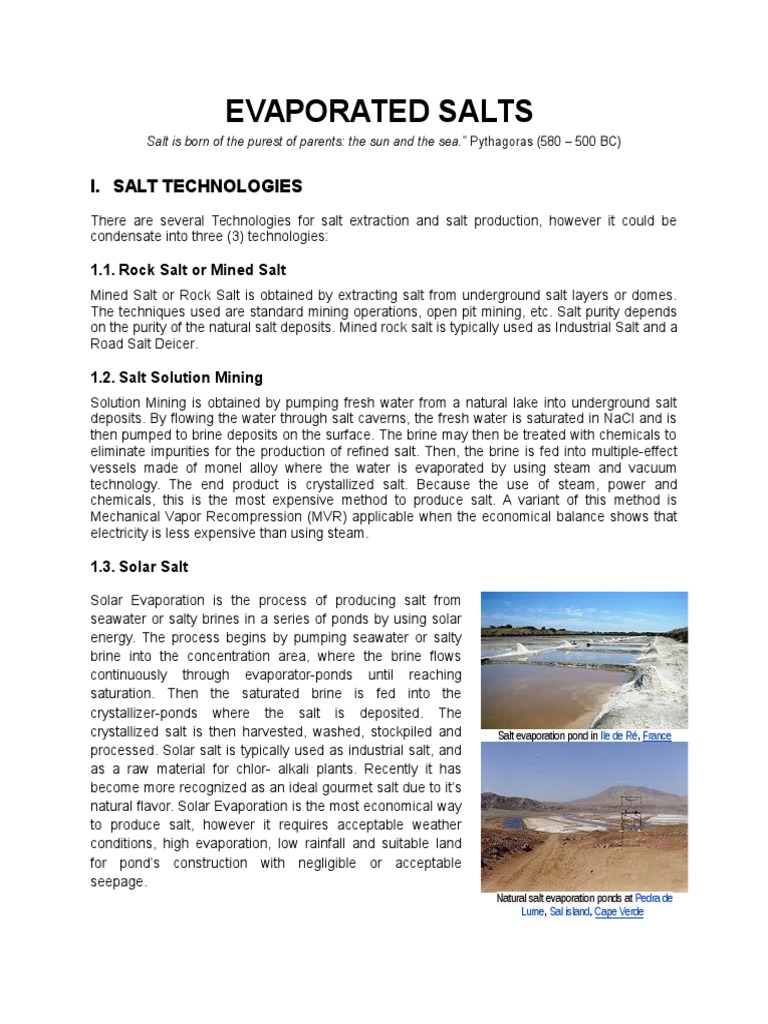 Solar Salt Production Techniques | PDF | Sodium Chloride | Crystallization