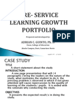 Pre-Service Learning Growth Portfolio
