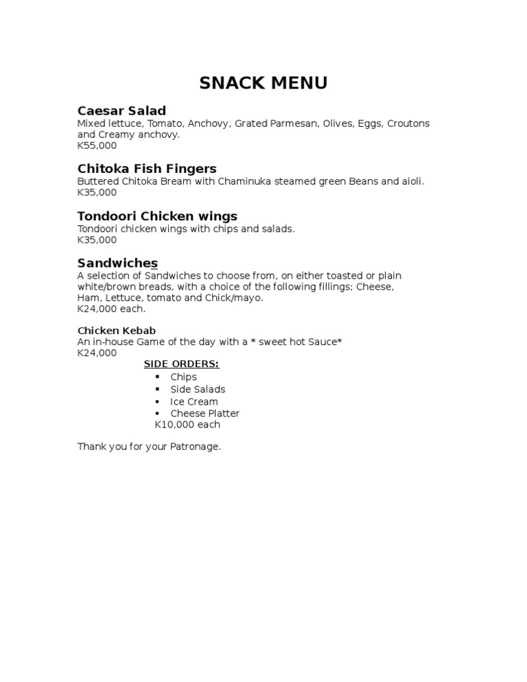 Snacksuggestions | PDF